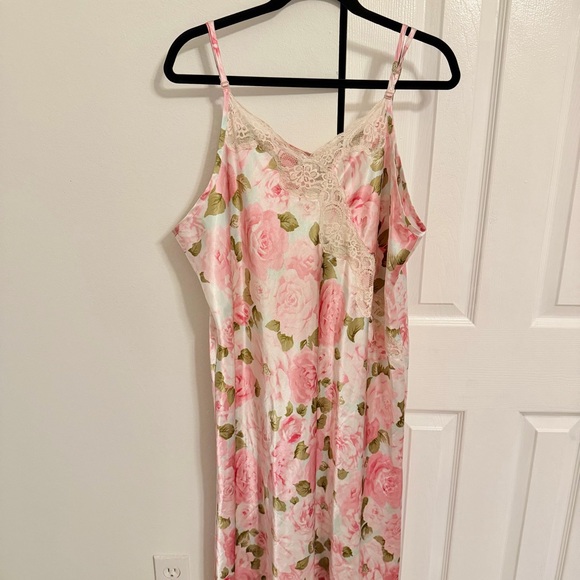 VTG Jaclyn Smith 3X Pink Floral Lace Nightgown Sleepwear - Picture 3 of 6